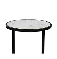 Round Top Side Table with Tubular Frame for Modern and Minimalist Home Decor