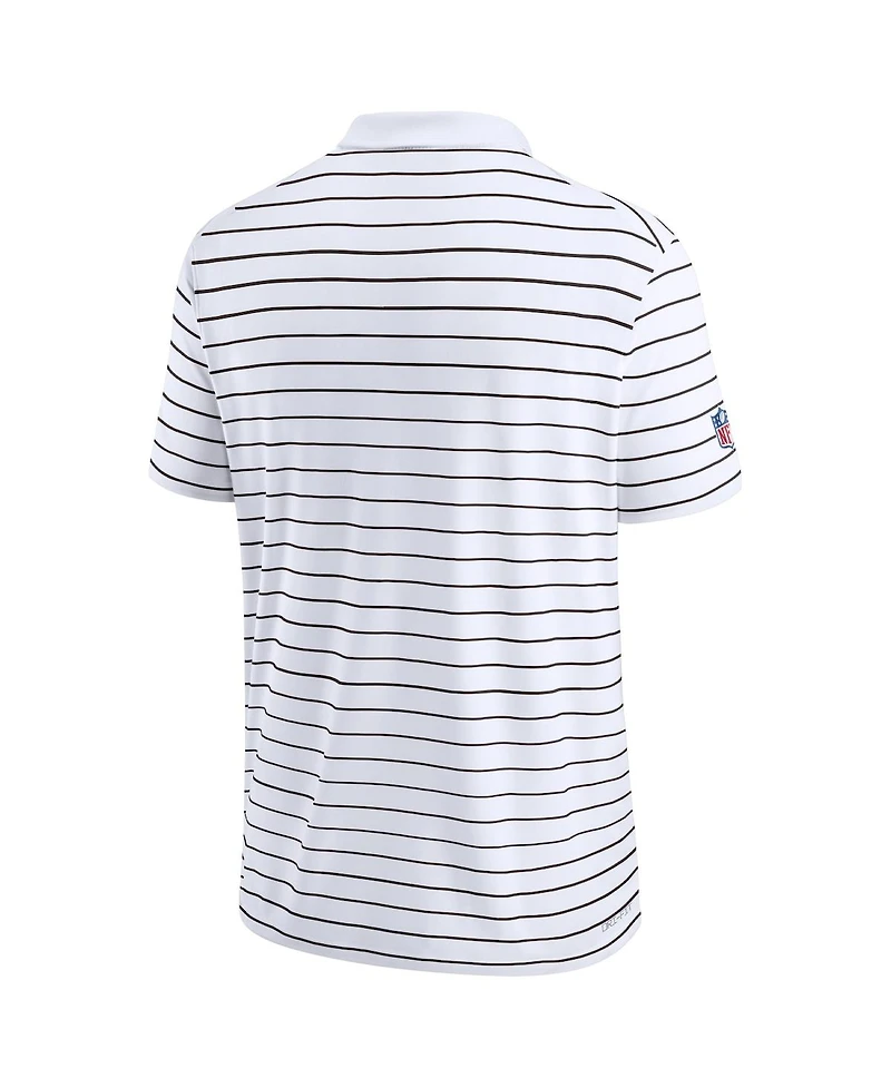 Nike Men's White Cleveland Browns Sideline Lock Up Victory Performance Polo Shirt