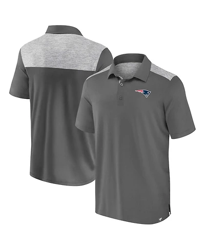 Fanatics Men's Heather Gray New England Patriots Long Shot Polo Shirt