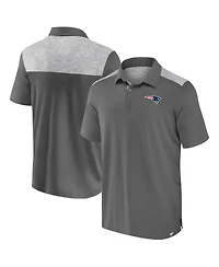Fanatics Men's Heather Gray New England Patriots Long Shot Polo Shirt