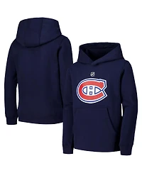 Outerstuff Big Boys and Girls Navy Montreal Canadiens Primary Logo Pullover Hoodie