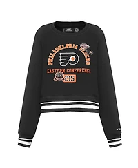 Pro Standard Women's Black Philadelphia Flyers Area Code Cropped Pullover Sweatshirt