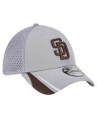 New Era Men's Gray San Diego Padres Linear 39Thirty Flex-Fit Hat