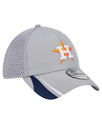 New Era Men's Gray Houston Astros Linear 39Thirty Flex-Fit Hat