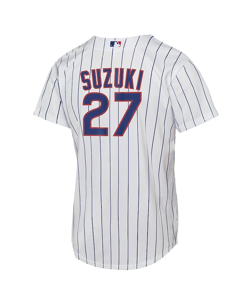 Nike Big Boys and Girls Seiya Suzuki White Chicago Cubs Home Replica Player Jersey