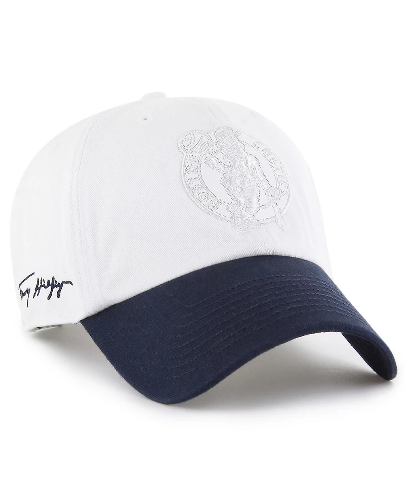 '47 Brand Men's x Tommy Hilfiger White/Navy Boston Celtics Courtside Cleanup Adjustable Hat