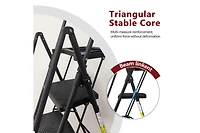 4-Stept Foldable Step Ladder with Tool Tray and Wide Non Slip Pedals, Convenient Handrails