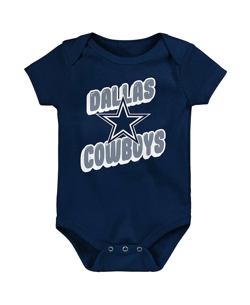 Outerstuff Baby Boys and Girls Dallas Cowboys Play Day Bodysuit, Set of 3