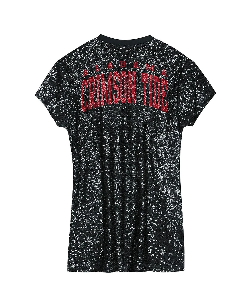 Outerstuff Preschool Black Alabama Crimson Tide Sequin V-neck Dress