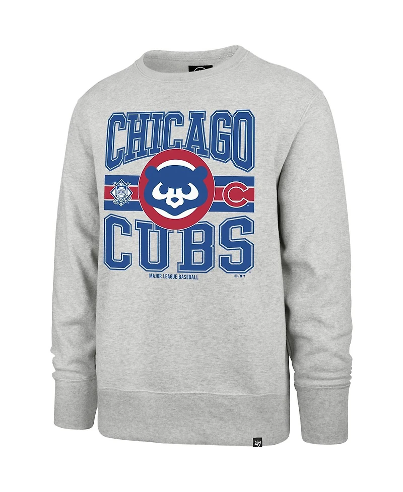 '47 Brand Men's Gray Chicago Cubs Letters Headline Pullover Sweatshirt