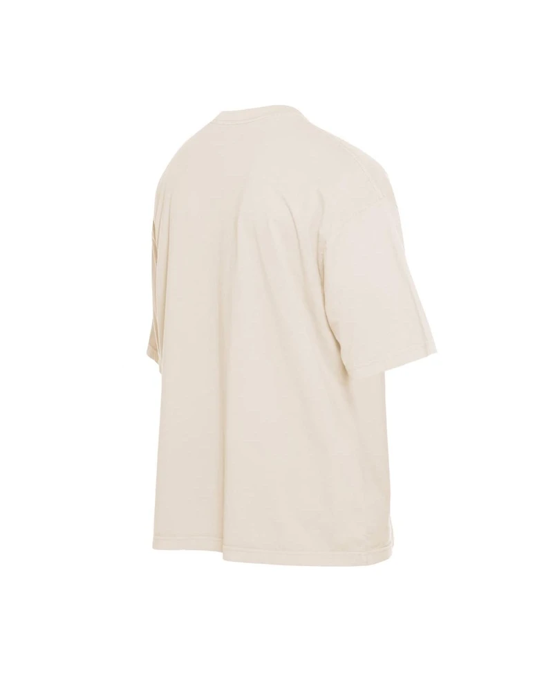 New Era Men's Cream New York Mets Cooperstown Collection Oversized Throwback Distressed T-Shirt