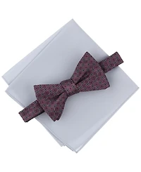 Alfani Men's Geo-Pattern Bow Tie & Solid Pocket Square Set