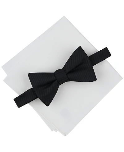Alfani Men's Stripe Bow Tie & Solid Pocket Square Set, Exclusively at Macy's