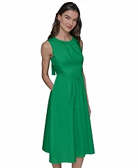 Karl Lagerfeld Paris Petite Cotton Bow-Back A-Line Dress