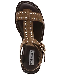 Steve Madden Women's Brazinn-s Studded Flat Gladiator Sandals
