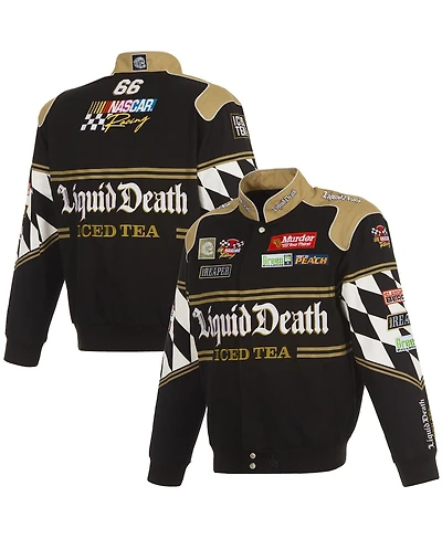 Jh Design Men's Black Nascar Liquid Death Full-Snap Twill Uniform Jacket