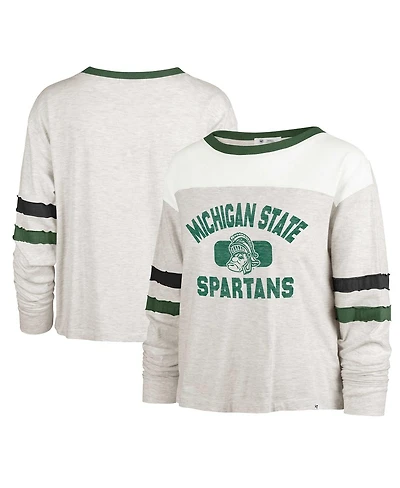 '47 Brand Women's Oatmeal Michigan State Spartans Vault All Class Lena Long Sleeve T-Shirt