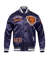 Pro Standard Men's Navy Chicago Bears Sublimated Satin Full-Snap Jacket