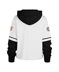 '47 Brand Women's White San Francisco Giants Trifecta Shortstop Cropped Pullover Hoodie