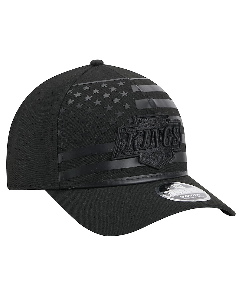 New Era Men's Black Los Angeles Kings Game Day Stealth Flag 9FORTY A-Frame Adjustable Hat