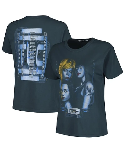 Daydreamer Women's Charcoal Tlc Fan Mail Tour Graphic Ringer T-Shirt