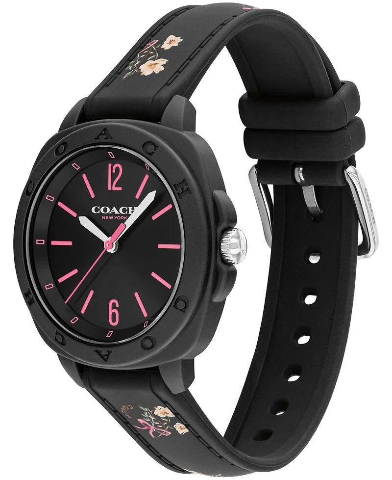 Coach Women's Kitt Black Silicone Strap Watch, 35.4mm