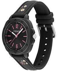 Coach Women's Kitt Black Silicone Strap Watch, 35.4mm