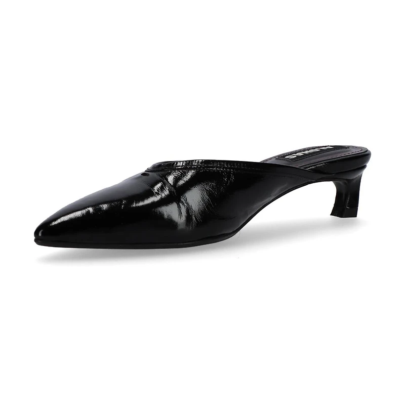 Tessa Onix Black Leather Mules