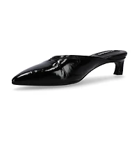 Tessa Onix Black Leather Mules