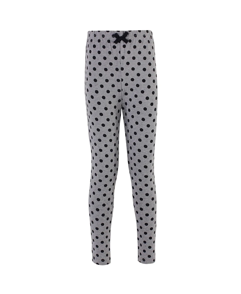 Touched by Nature Toddler Girls Youth Organic Cotton Leggings 4pk, Pink Bows, 4