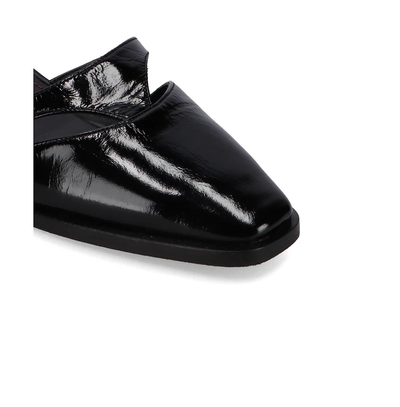 Aveline Black Leather Ballet Flats