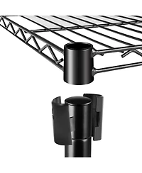 Simple Deluxe Heavy Duty 3-Shelf Shelving with Wheels, Adjustable Storage Units, Steel Organizer Wire Rack, 23" W x 13" D x 33" H, Black