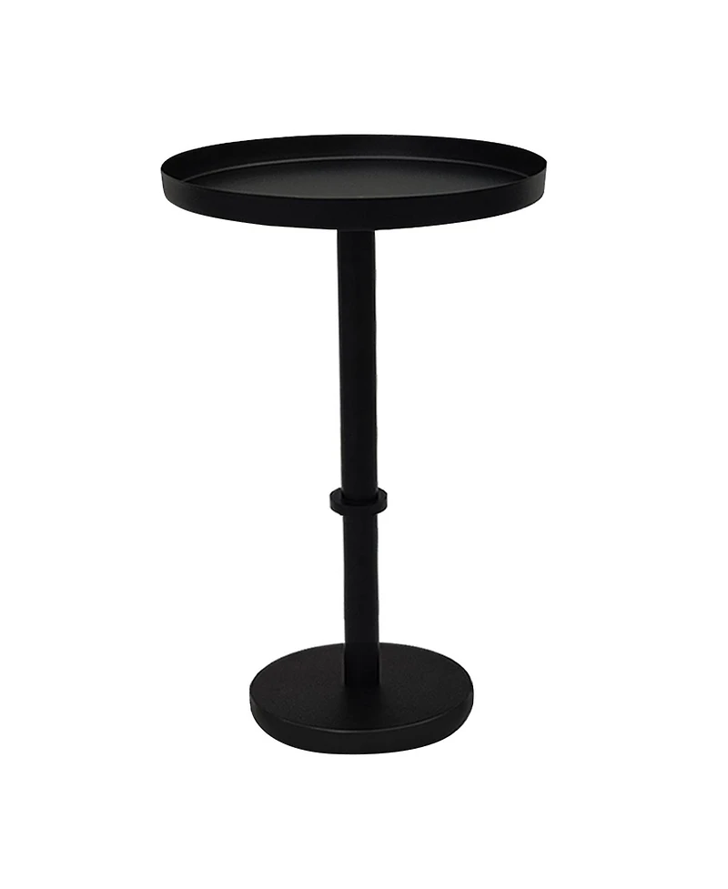 Modern Side End Table with Round Tray Top and Sleek Column Support for Contemporary Home Decor