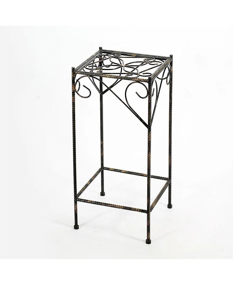 Scrolled Plant Stand with Square Top for Elegant Indoor and Outdoor Display