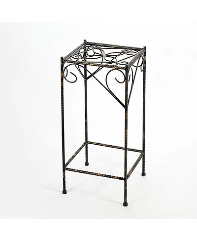 Scrolled Plant Stand with Square Top for Elegant Indoor and Outdoor Display
