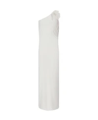 Quiz Women's Asymmetric Scuba Crepe Maxi Dress With 3D Floral Detail