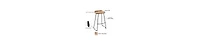 Industrial Barstool – Backless Mango Wood Seat with Metal Frame