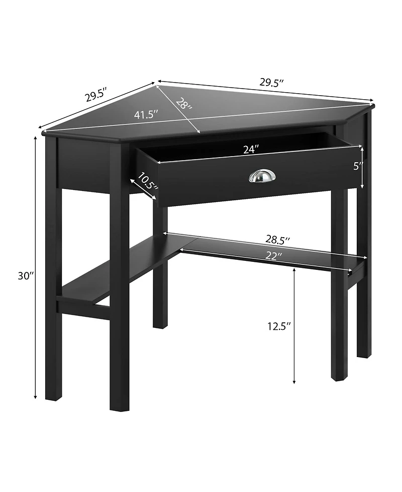Corner Wooden Piece Laptop Computer Desk