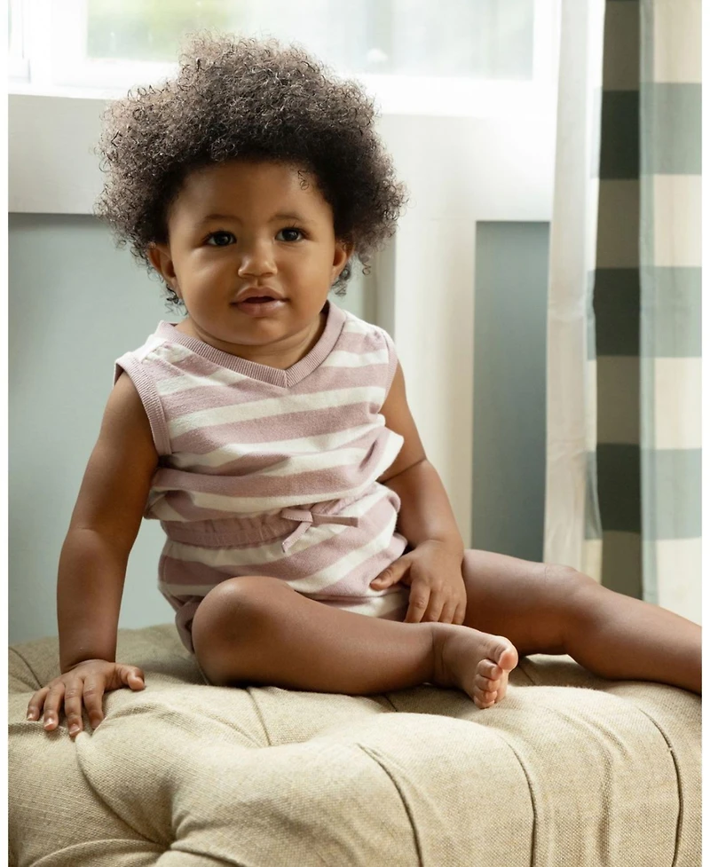 MeMoi Baby Girls Terry Striped Romper