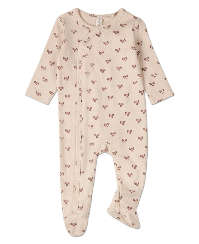 MeMoi Baby Girls "Princess Bows" Rich Side-Snap Footie