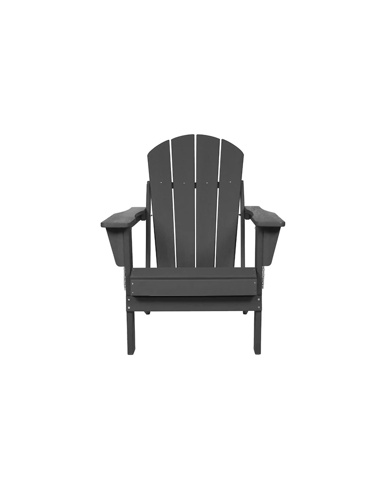 Streamdale 3-Piece Gray Folding Adirondack Set (2 Chairs & Table)
