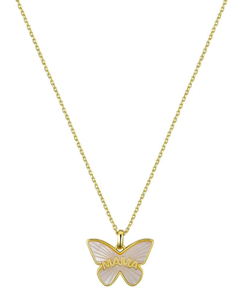 Unwritten Mother of Pearl Butterfly Mama Necklace