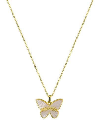 Unwritten Mother of Pearl Butterfly Mama Necklace