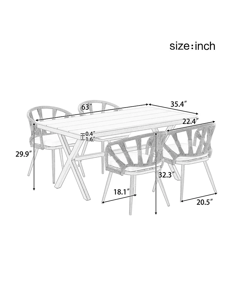 Streamdale Outdoor Pe rattan set, chairs & plastic wood table