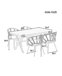 Streamdale Outdoor Pe rattan set, chairs & plastic wood table