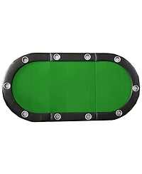 Streamdale Folding Poker Table Top for 10 Players Tri-Fold Texas Holdem Blackjack Casino Game Tabletop Green