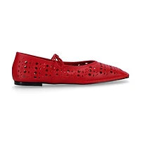Sway Slit Red Leather Ballet Flats