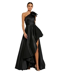 Mac Duggal Women's Satin One Shoulder Bow Gown