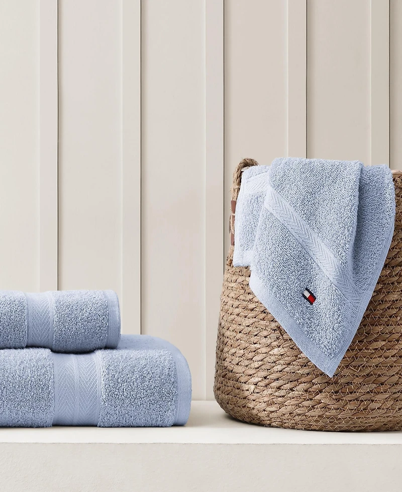 Tommy Hilfiger Home Modern American Solid Cotton Washcloth, 13" x