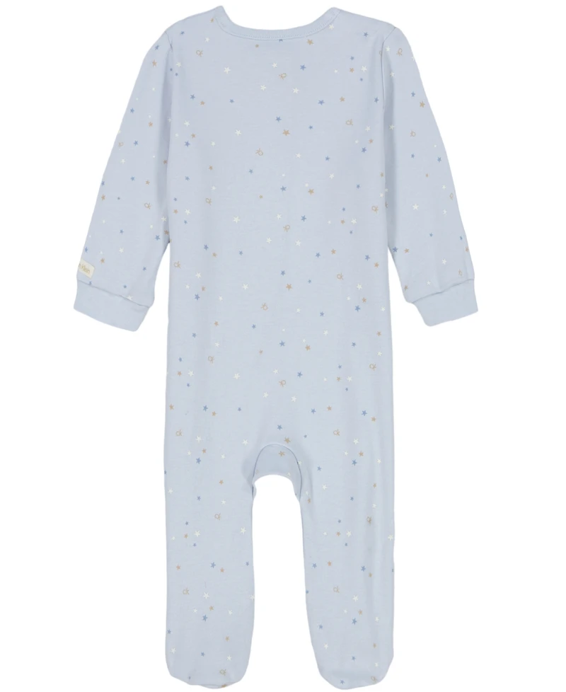 Calvin Klein Baby Boys Printed Knit Footed Zip-up Coverall